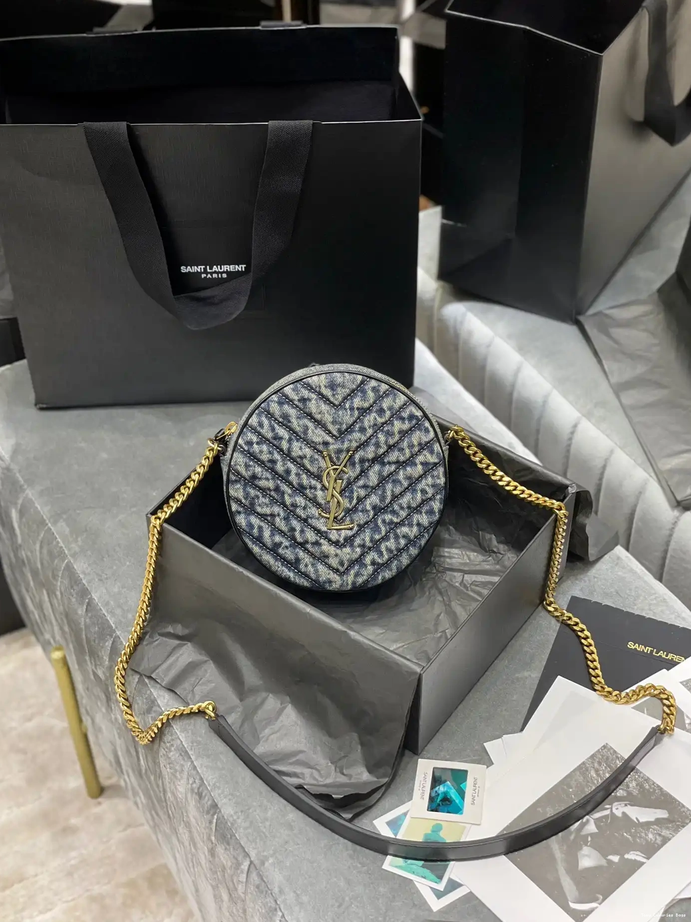 Tony Luxuries VINYLE ROUND CAMERA BAG YSL 0626